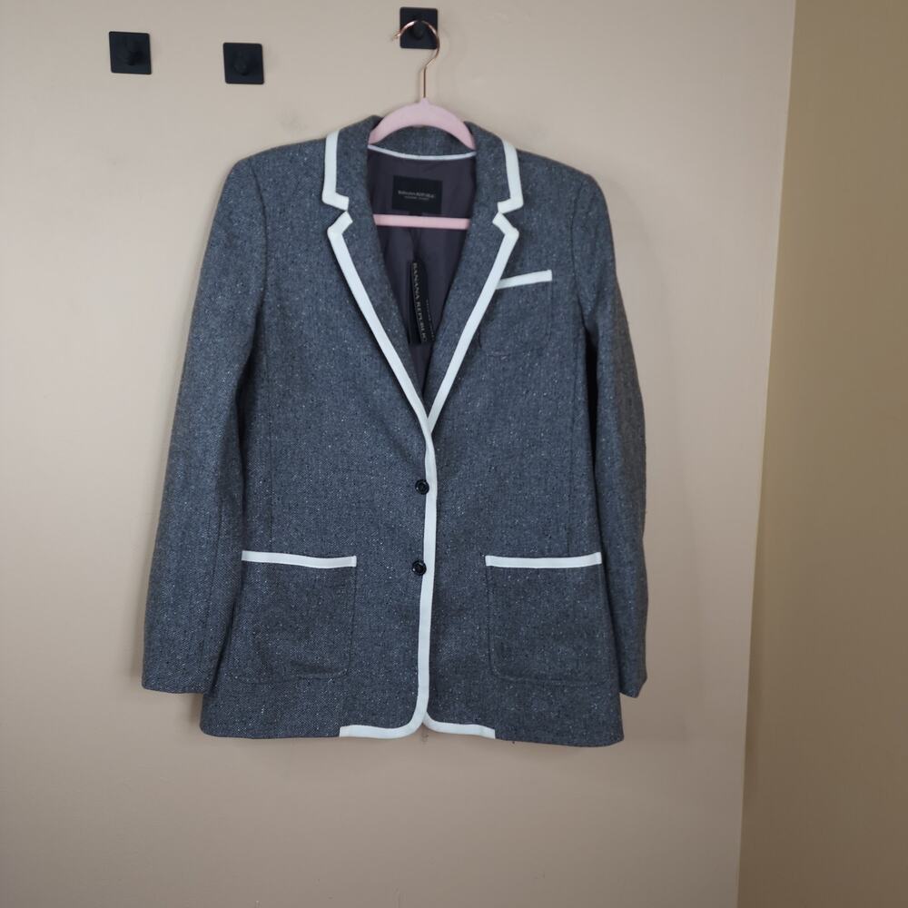 Banana Republic Tweed Equestrian Hacking Jacket in Gray Size 10